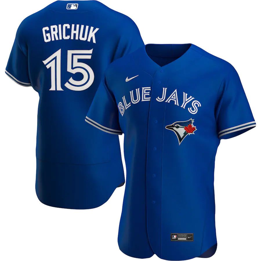 Mens Toronto Blue Jays 15 Randal Grichuk Nike Royal Alternate Authentic Player MLB Jerseys